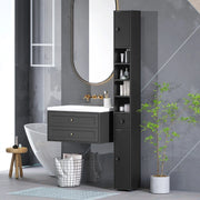 ARMADIO BAGNO SLIM 180 x 20 x 20 cm Nero