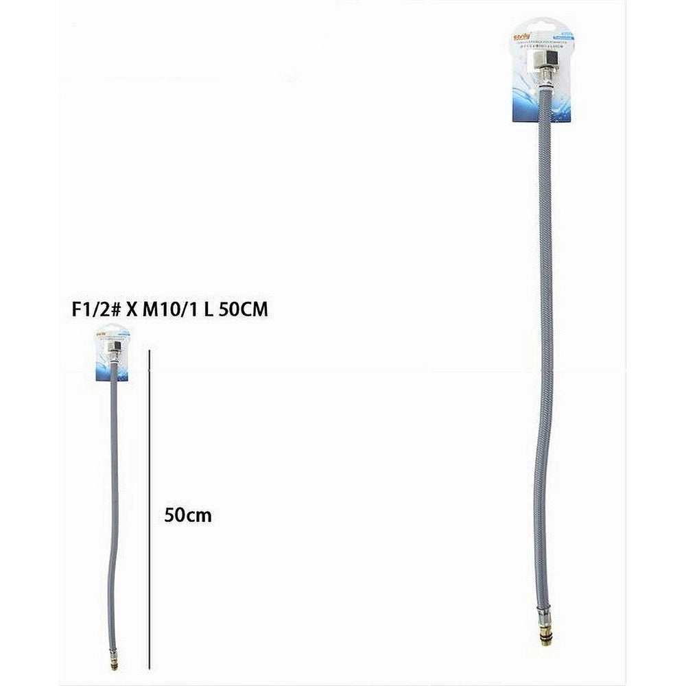 Trade Shop - Tubo Flessibile Flessibili Rubinetto Miscelatore Acqua 50 Cm F1/2 X M10/1 87373 -