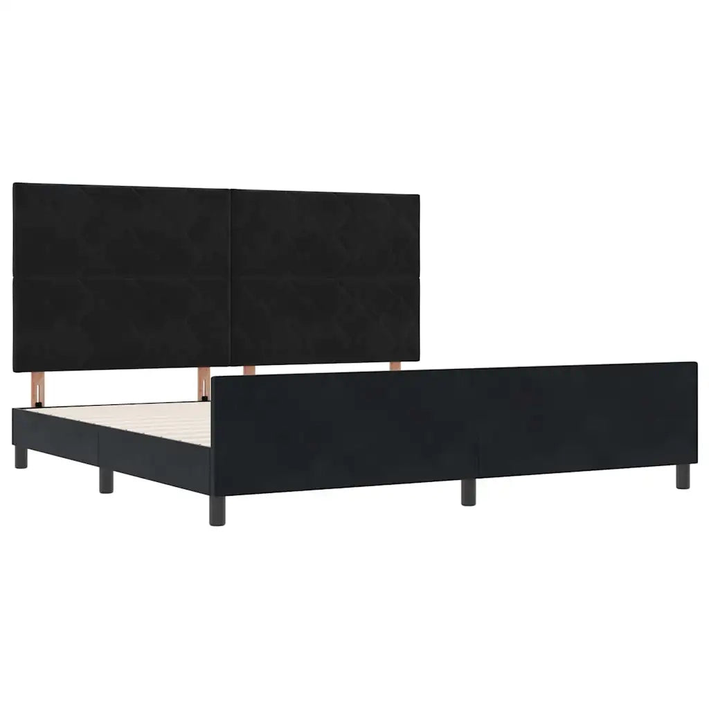 Letto a molle con testiera Nero 200 x 200 cm Velluto 3345031