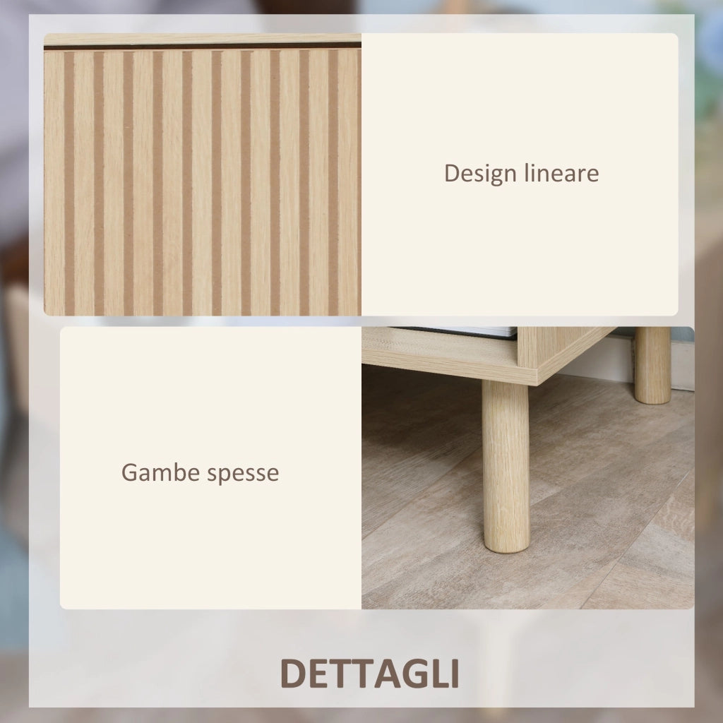 Comodino con Cassetto e Ripiano Aperto 47x47x50 cm in Truciolato Color Legno