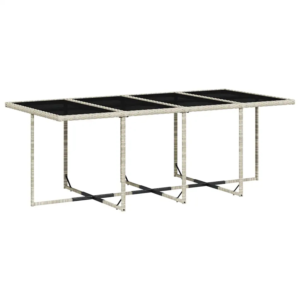 Set Pranzo da Giardino 9pz con Cuscini Grigio Chiaro Polyrattan 3211643