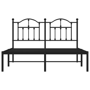 Giroletto con Testiera in Metallo Nero 140x190 cm 353439