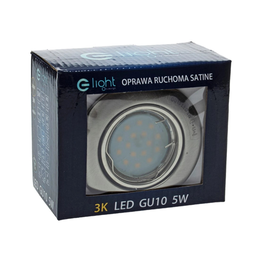 Faretto incasso tondo GU10 5W 3000K argento Eko-Light