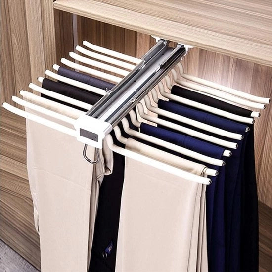 Organizzatore di Abbigliamento Uittrekbaar - 22 Stanghe in Acciaio Inossidabile - 58x45 cm - Beige