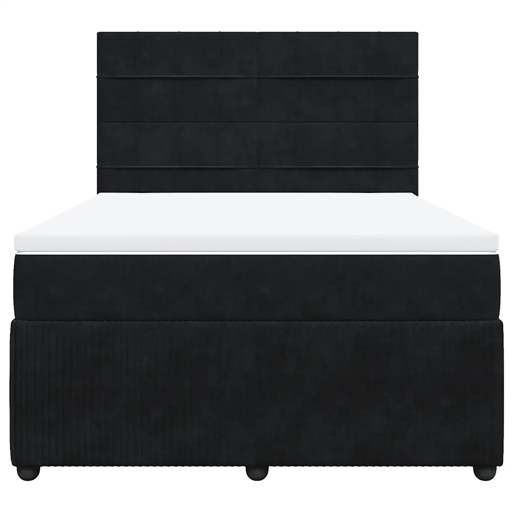 Giroletto a Molle con Materasso Nero 140x200 cm in Velluto 3294660