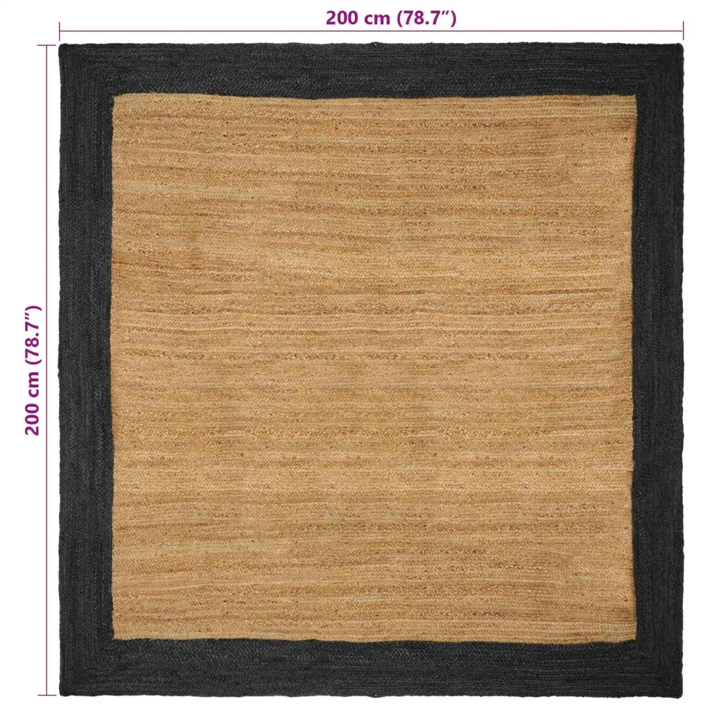 Tappeti per area Naturale e Grigio Scuro 200 x 200 cm Juta 42010695