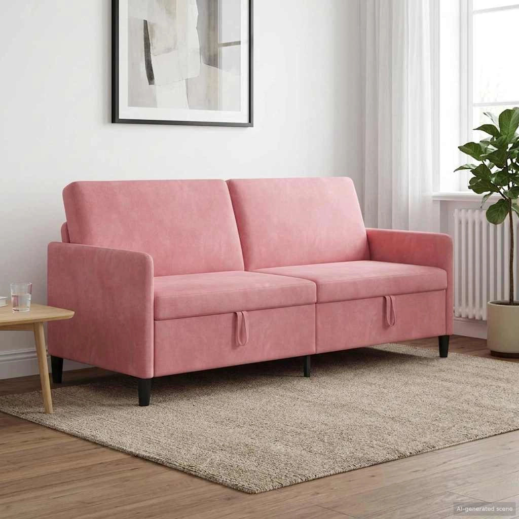 Divano con Storage Rosa 192 x 78 x 87 cm Poliestere 42036993