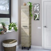 Alka, Mobile Colonna un Cassetto, 35x31x182h cm Marrone Rovere Grigio