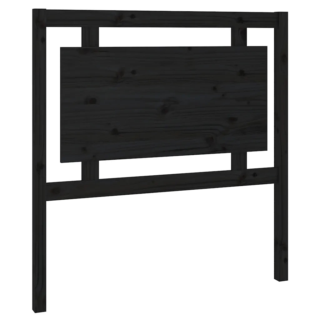 Testiera | Testata per Letto Nera 95,5x4x100 cm in Legno Massello di Pino