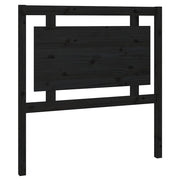 Testiera | Testata per Letto Nera 95,5x4x100 cm in Legno Massello di Pino