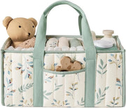 Tas per la raccolta dei pannolini - Scatola per la raccolta dei pannolini - Tas di stoccaggio - Scatola per la raccolta dei pannolini - Tas per la mamma - 38,1*25,4*17,8cm - Foglie di colore rosso scuro, 38,1 * 25,4 * 17,8