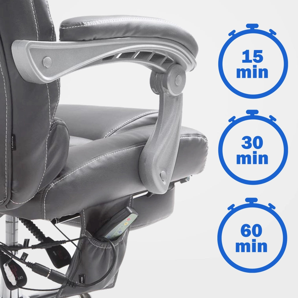 Sedia da ufficio Pacific con funzione massaggio in similpelle grigio