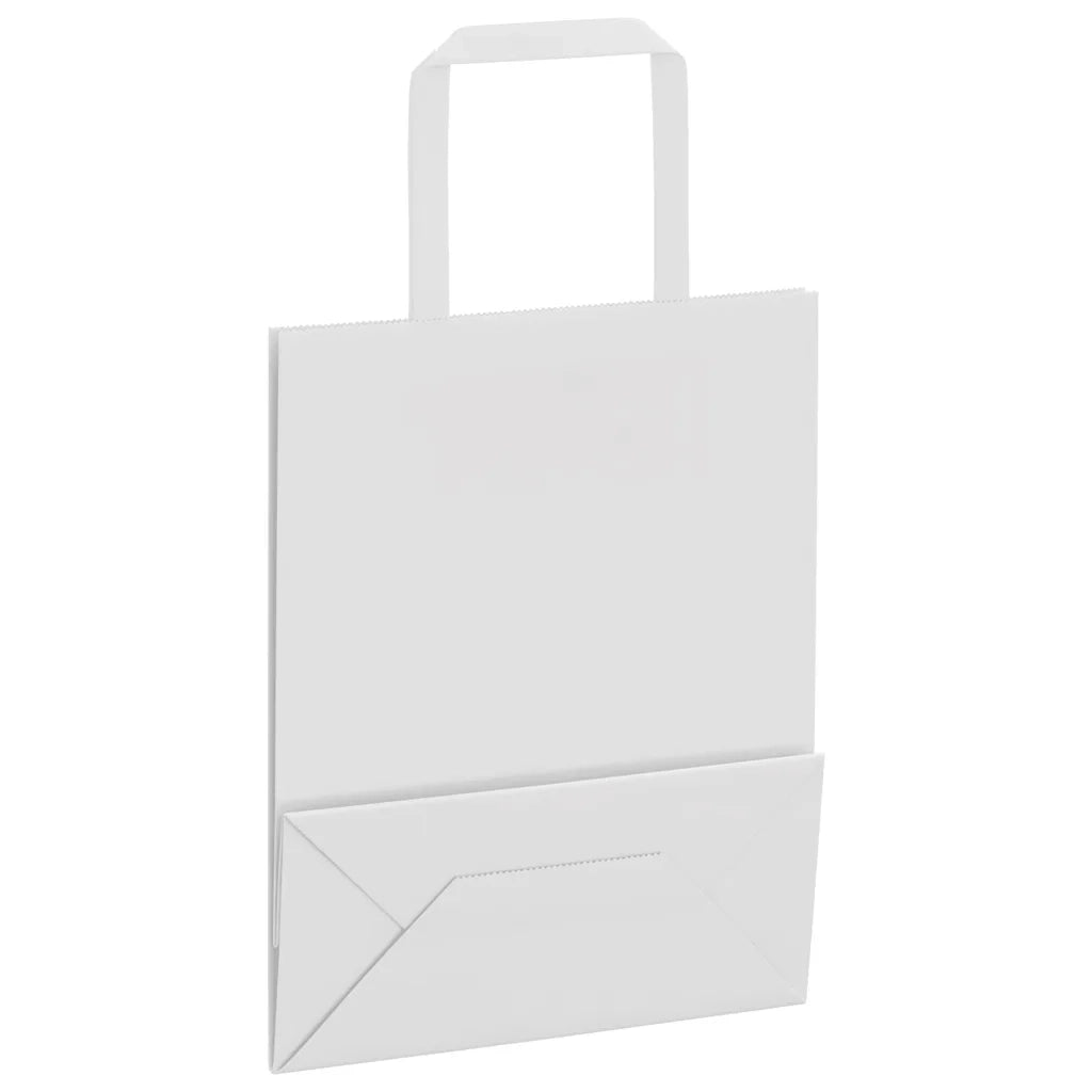 vidaXL Sacchetti di Carta 250 pz con Manici Bianchi 18x8x22 cm