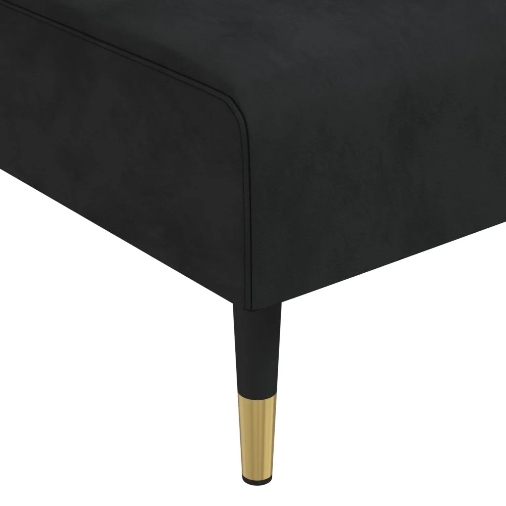Divano Letto a L Nero 271x140x70 cm in Velluto 3157224