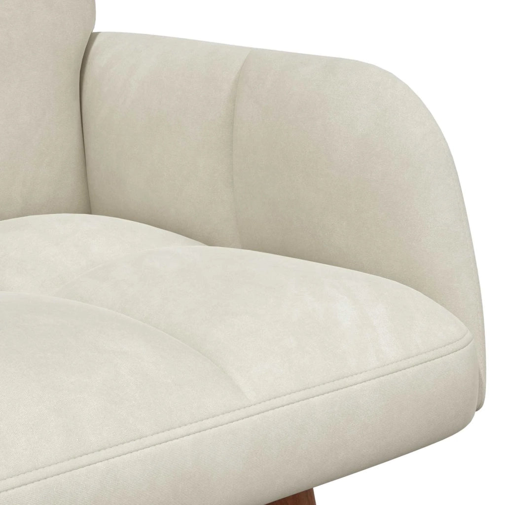 Sofa a Due Posti Crema 115 x 61 x 87 cm Velluto