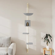 vidaXL Albero per Gatti con Tiragraffi a Parete Grigio Chiaro 187 cm