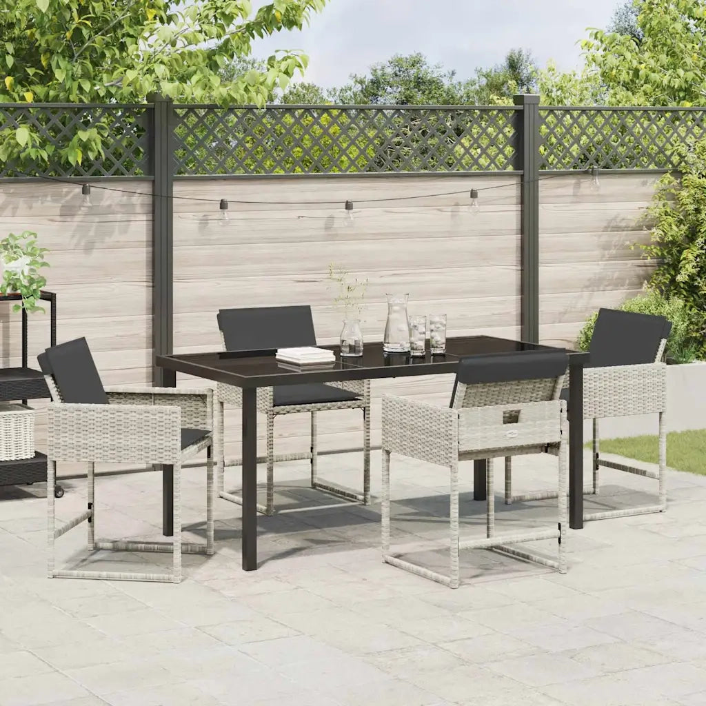 Set da Pranzo per Giardino 5 pcs Grigio chiaro polyrattan 3380735