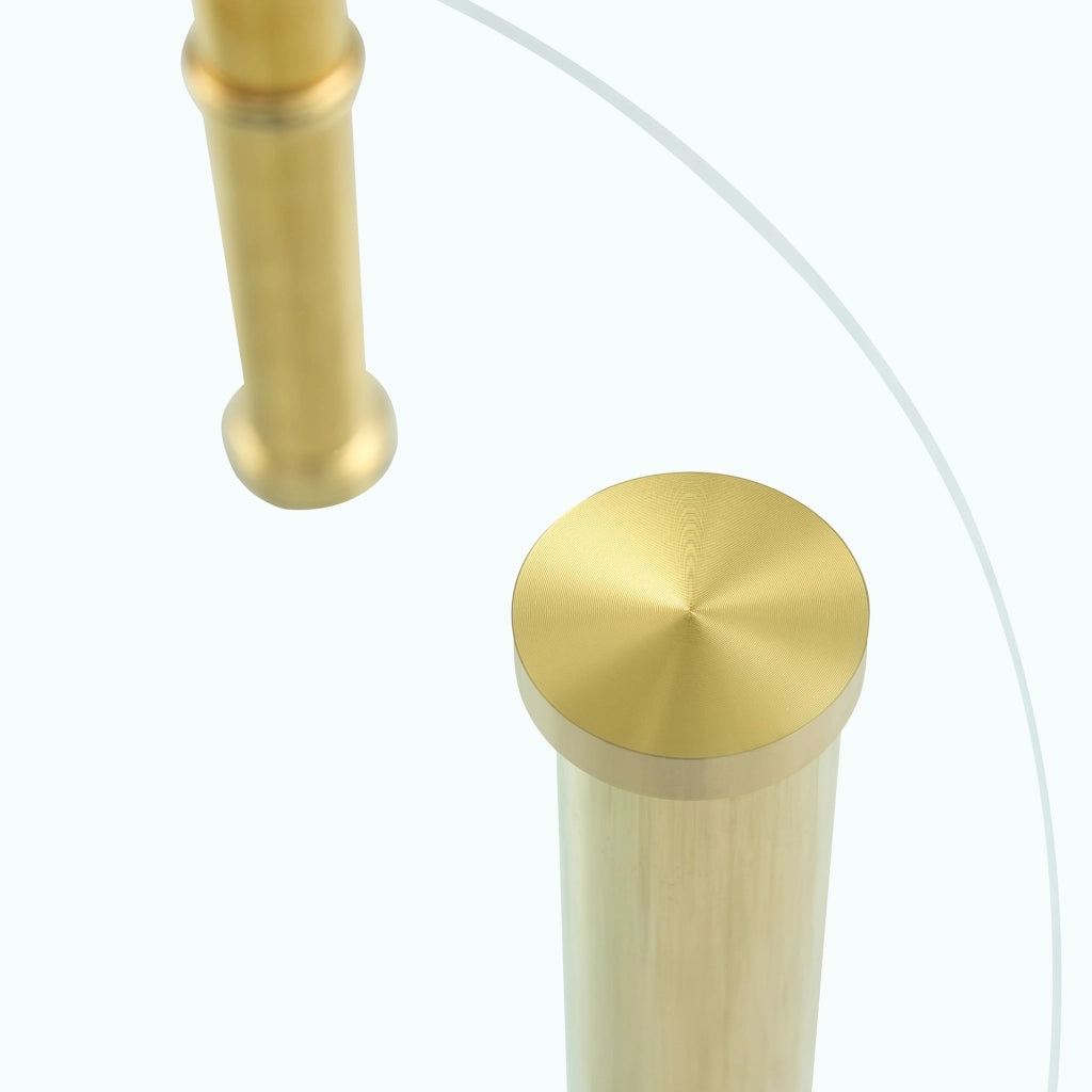 TAVOLINO DA CAFFÈ A DUE LIVELLI 70/60 CM IN VETRO TEMPERATO ORO