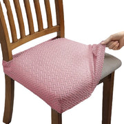 4 set di cuscini da poltrona in stoffa stretch jacquard, rimovibili e lavabili (con cinturini di sostegno) - rosa - 35*35*5