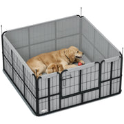Cuccia per cani con porta ¨C zephmum ¨C 122x122x60 cm nero