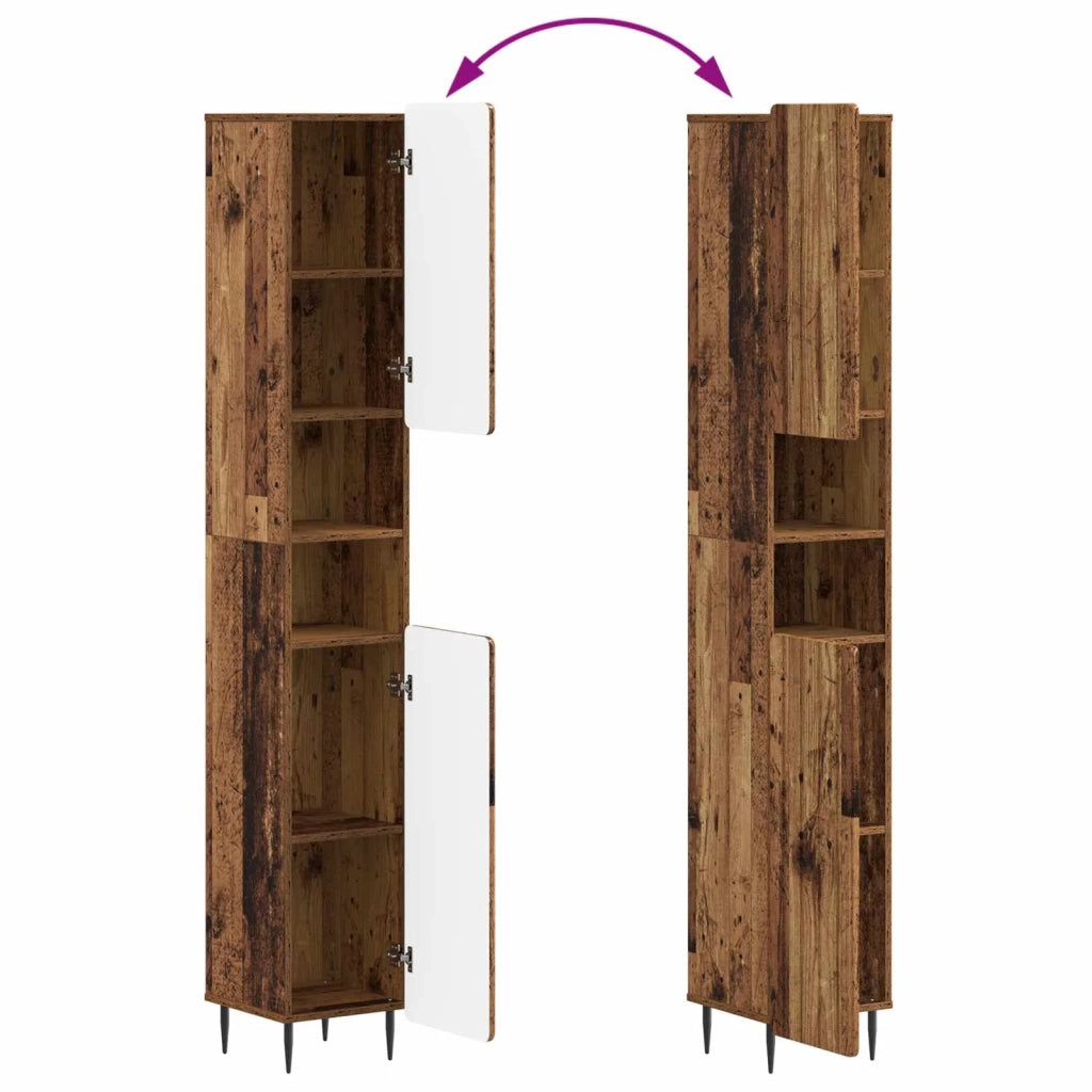Set di Armadi da Bagno da 2 Pezzi ZWOLLE Legno antico 3417520