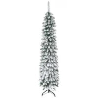 Albero di Natale Innevato a 2 Sezioni con 395 Rami in Metallo e Plastica, 46x46x180cm, Verde