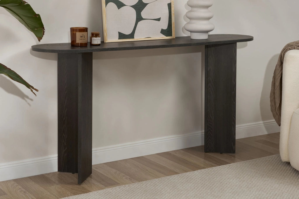 Consolle in legno "Sira" - 150 x 35 x 75 cm - Nero Chiaro