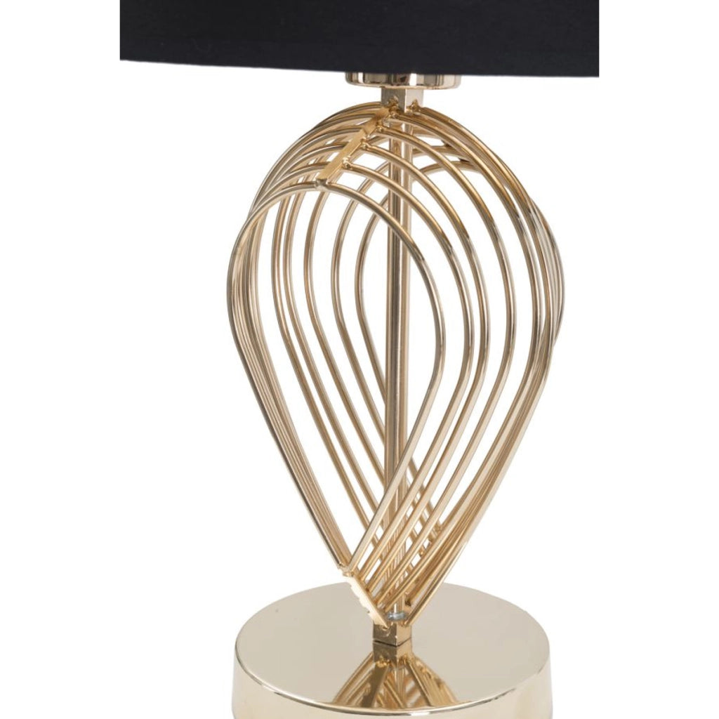 Lampada da Tavolo VKH124, Nero, Metallo, 24x24x44 cm
