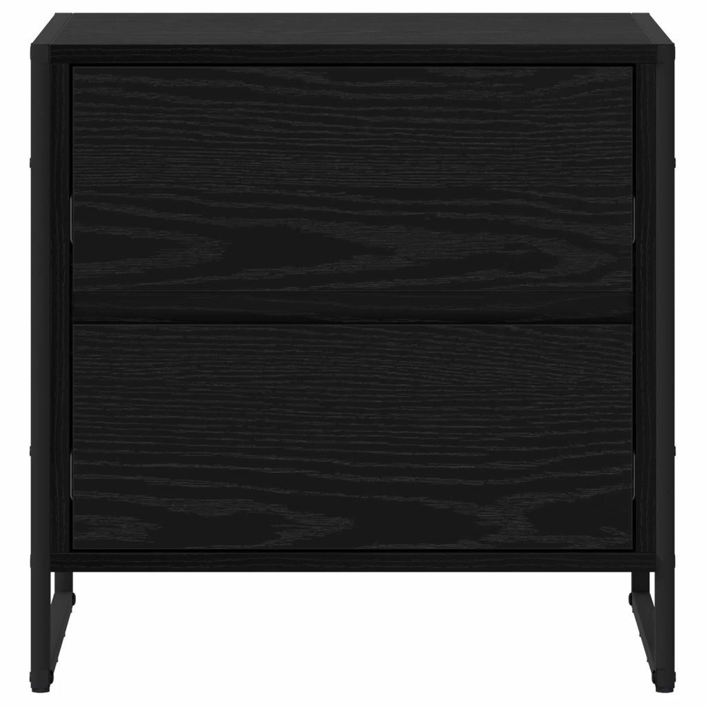 Comodino-Tavolino da notte Rovere Nero 50 x 39.5 x 50 cm Legno multistrato