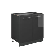 Vicco Mobile lavello cucina Antracite lucido 80 cm con ripiano, PL Antracite
