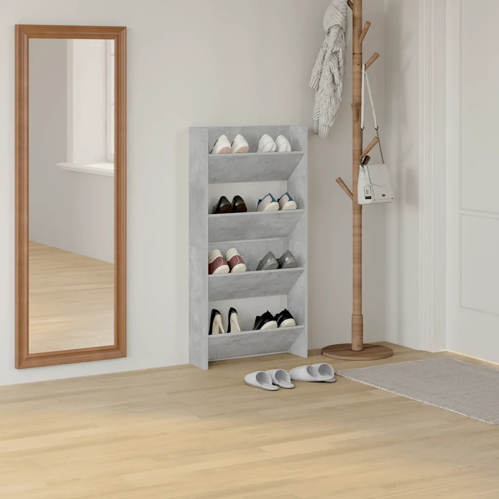 Scarpiere a Muro Grigio Cemento 2 pz 60x18x60 cm in Truciolato