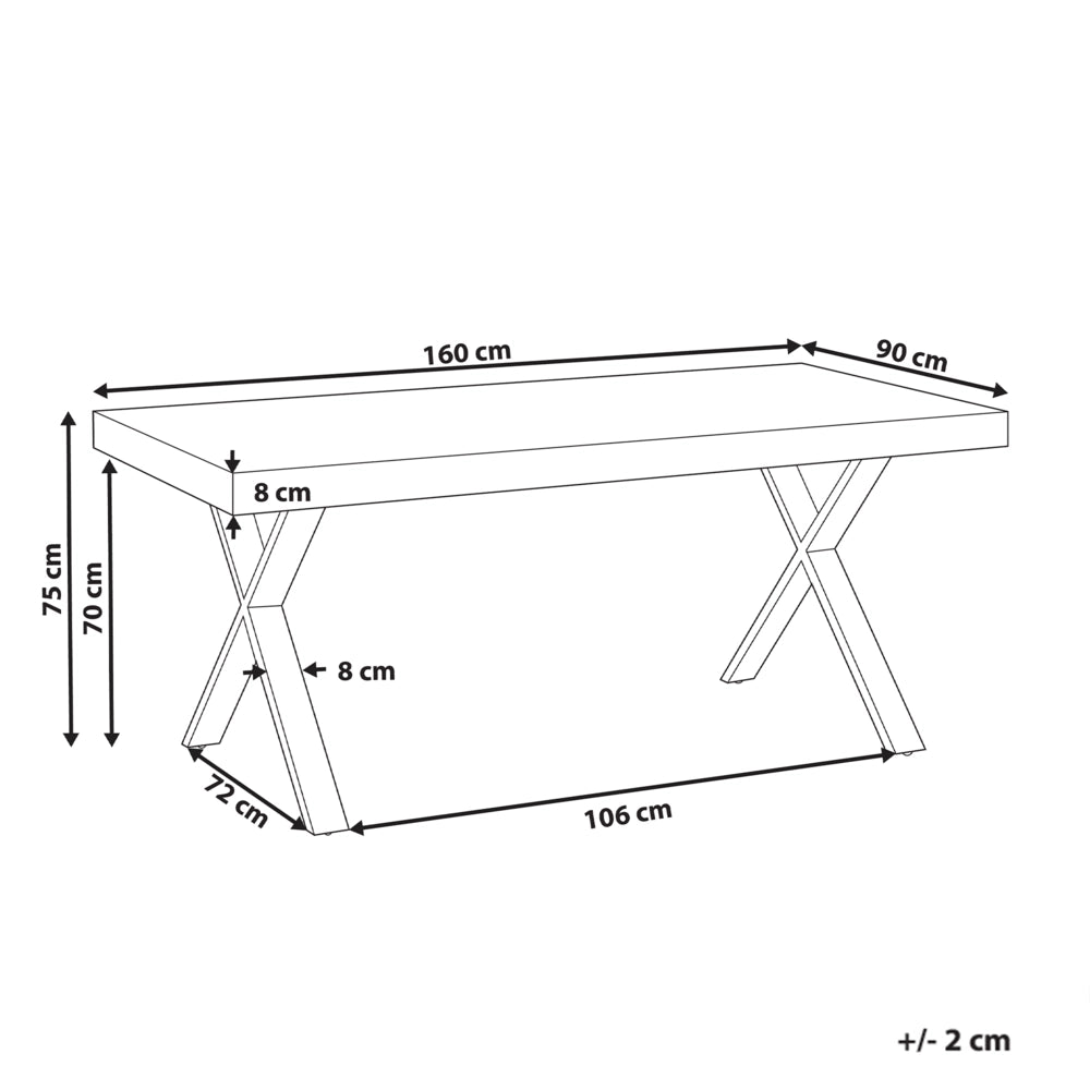 Tavolo da pranzo in legno di pino scuro MDF 160 x 90 cm Gambe stabili in metallo nero Sala da pranzo Soggiorno Stile industriale