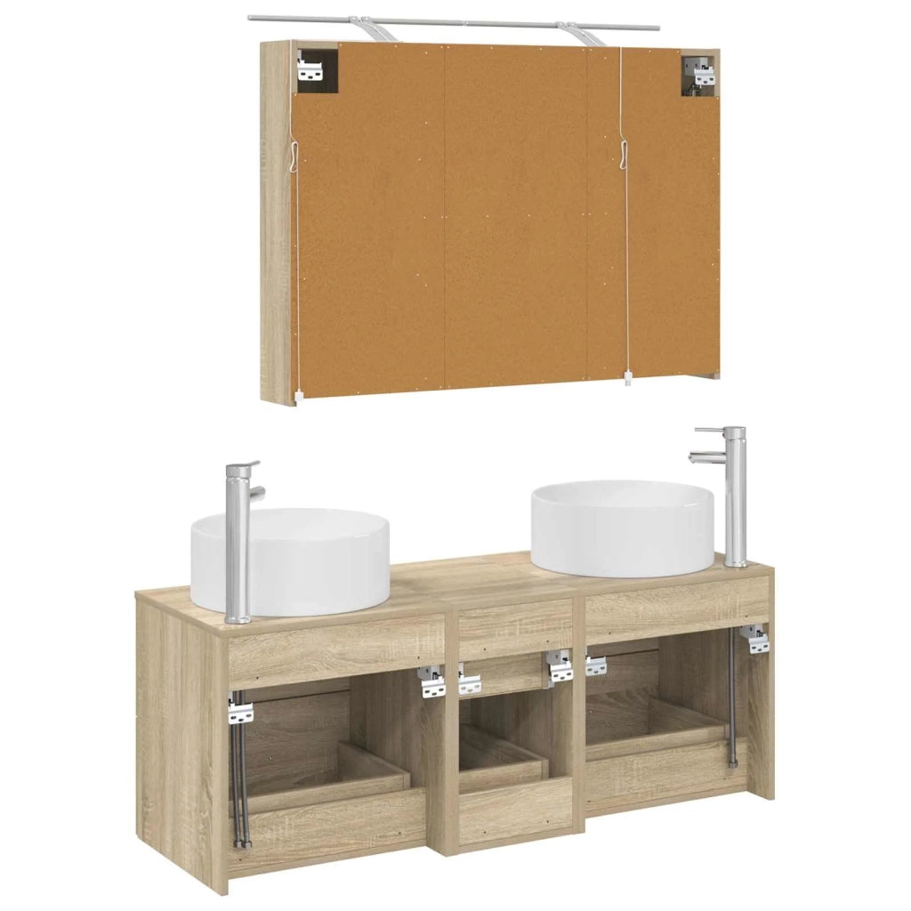 Set di mobili per il bagno 4 pcs Rovere Sonoma 3407097