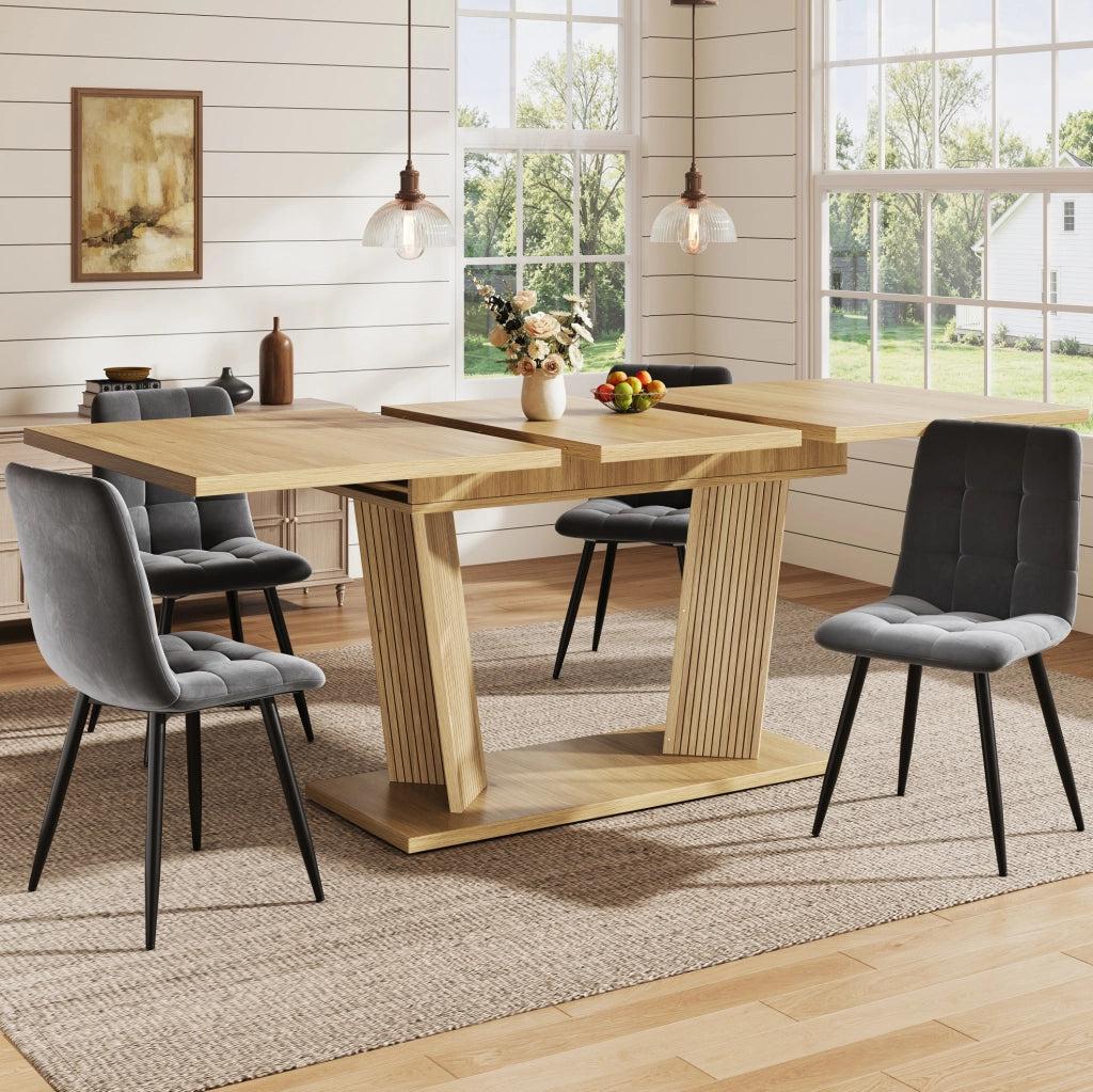 Tavolo da pranzo allungabile 120-160x80 cm in MDF marrone