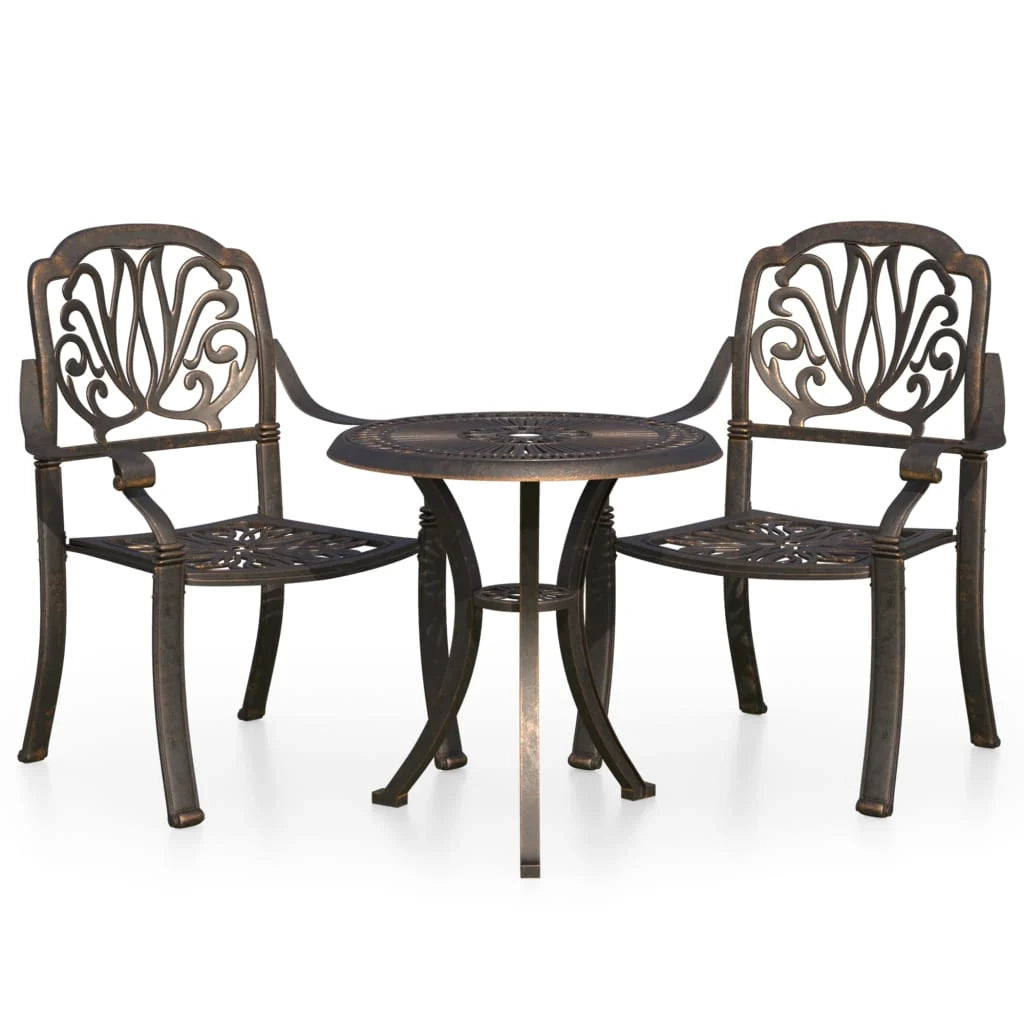 Set da giardino bistrot mobili da esterno terrazza 3 pezzi in fusione di alluminio bronzo 02_0013506