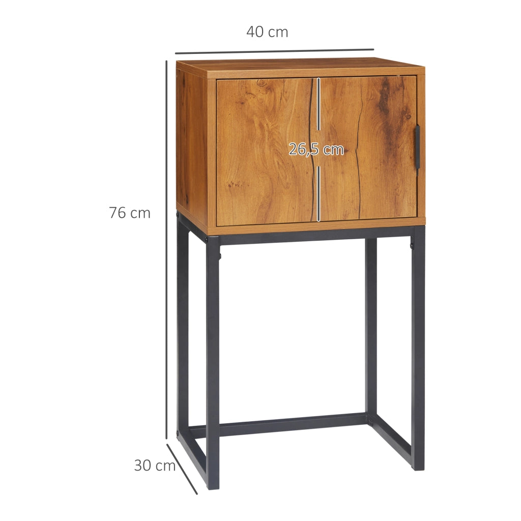 Consolle con armadietto e vano contenitore stile industriale per ingresso soggiorno e camera da letto 40 × 30 × 76 cm