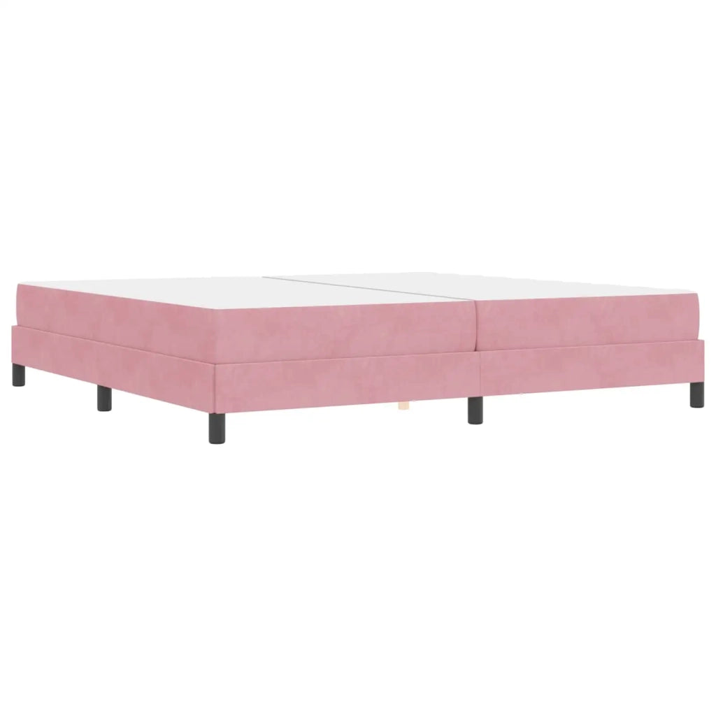 Letto a molle con materasso Rosa 200 x 200 cm Tessuto 3398718