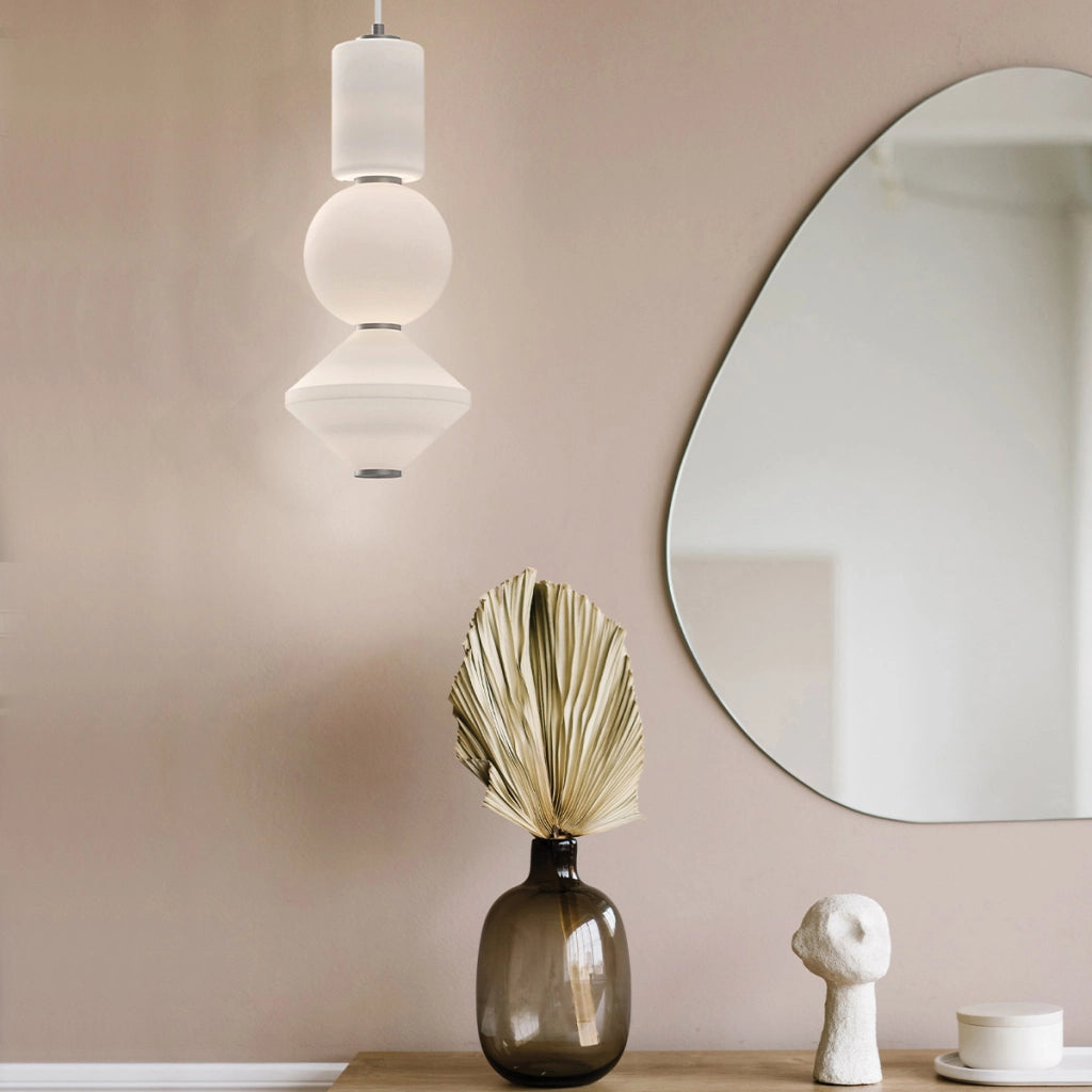 Sospensione LED Bijou Alora Mood vetro opale Ø19,8