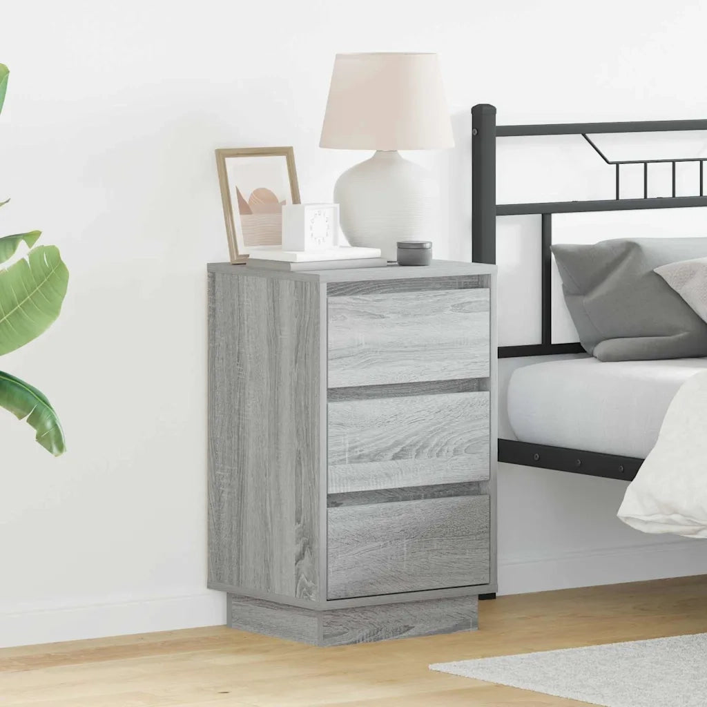 Comodino | Armadio da Notte | Mobiletto da notte Grigio 39 x 34,5 x 65 cm Legno multistrato