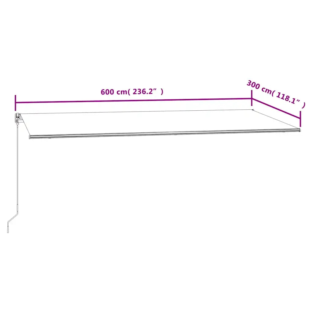 Tenda da Sole Retrattile 600x300 cm Arancione e Marrone cod mxl 52614