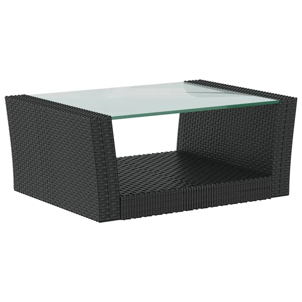 Set Divani da Giardino 8 pz con Cuscini in Polyrattan Nero 3095941
