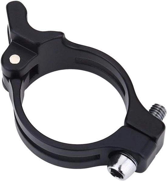 Adattatore per deragliatore - klem per frame da corsa - 31,8 mm - adatto per biciclette da corsa - nero - per soldatura.
