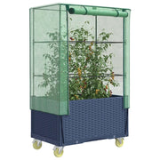 vidaXL Letto Rialzato con Copertura e Ruote Effetto Rattan 80x50x182cm