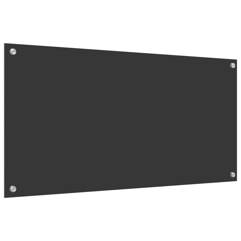 Paraschizzi per cucina 100 x 50 cm design moderno facile da installare isolato termicamente vetro temperato grigio scuro 02_0058457