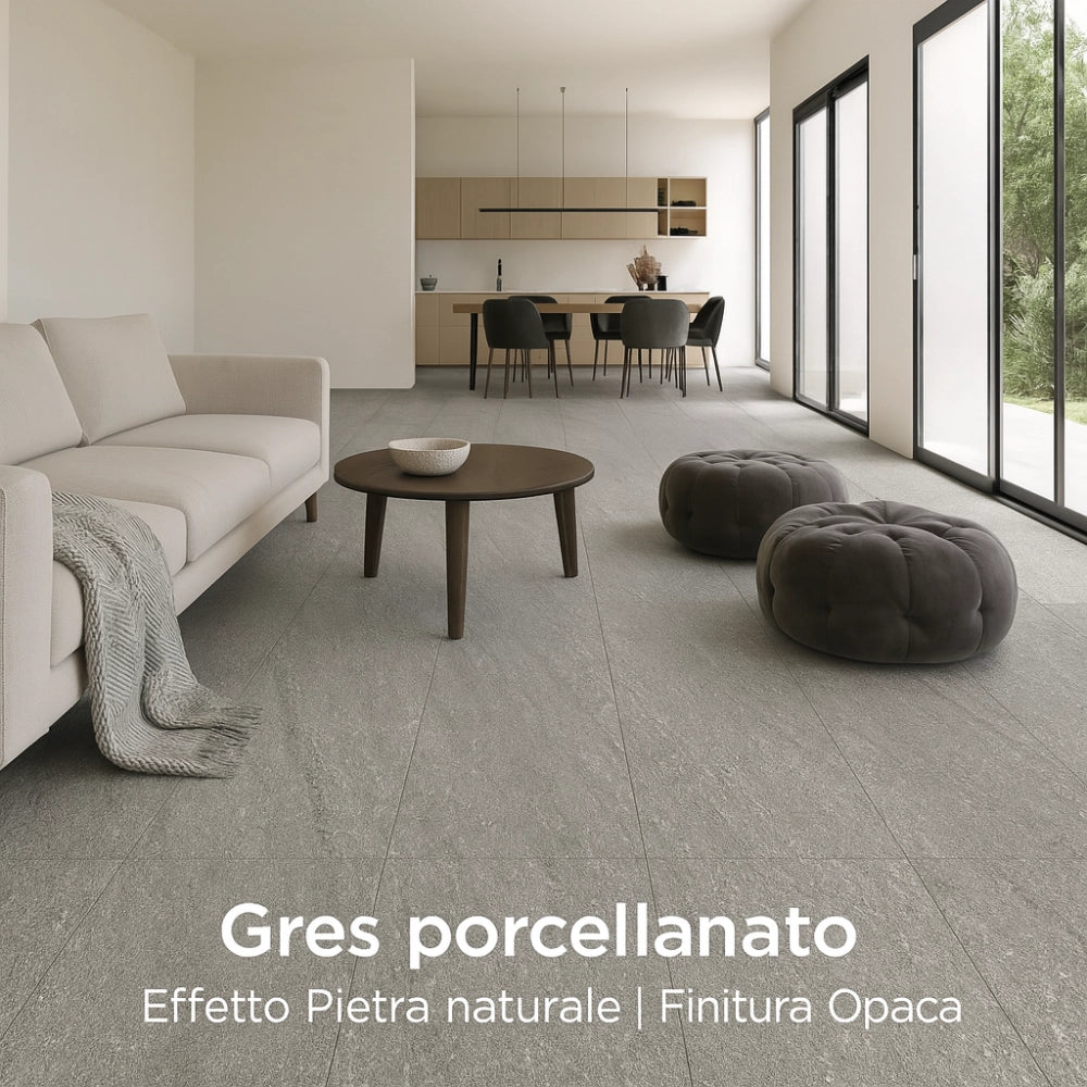 Piastrella gres porcellanato rettificata london grey s.agostino 60x120 cm *** misura 23,04 m2, confezione 1