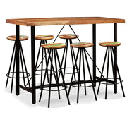 Set da Bar 7 pz in Legno Massello di Acacia e di Recupero cod mxl 20392