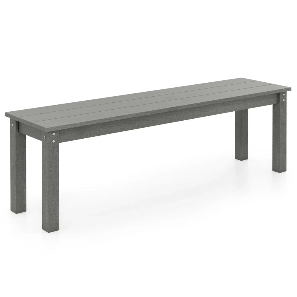 Panca da giardino senza schienale 140 x 35 x 45 cm portata 340 kg atmosfera accogliente design rustico in HDPE grigio 20_0010560