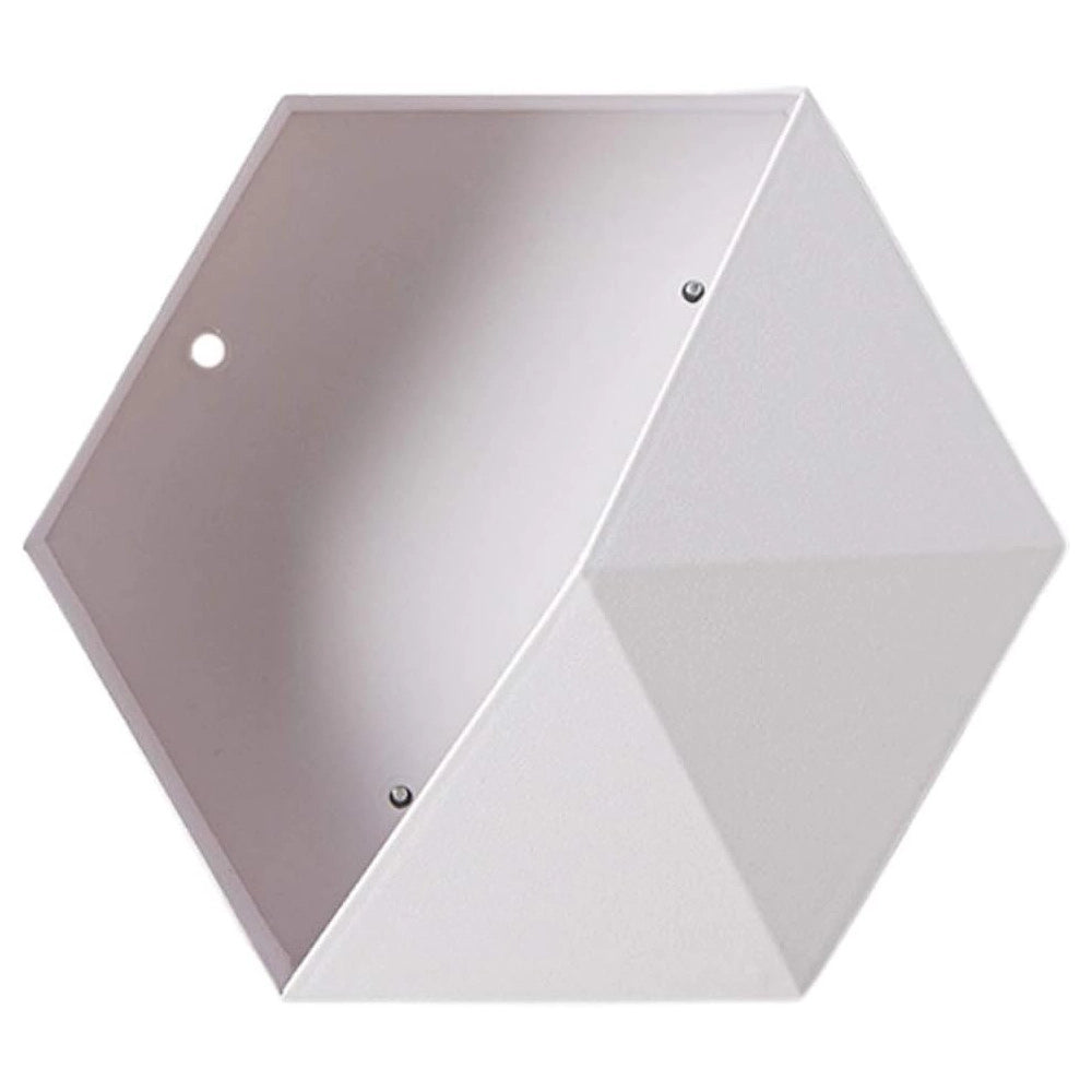 Trade Shop - Mensola Da Parete Attrezzata A Muro Esagonale Scaffale Geometrico 27x23x7cm Mod -