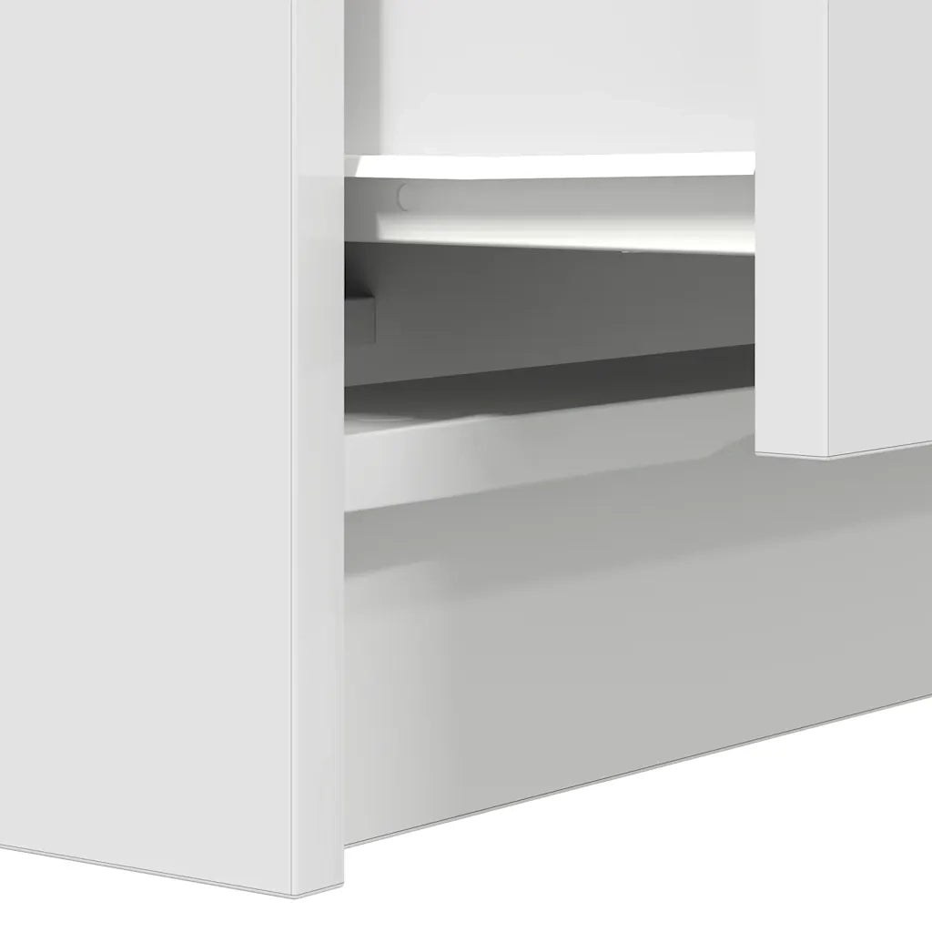 Comodino | Armadio da Notte | Mobiletto da notte con 2 Cassetti Bianco 38x34x80 cm