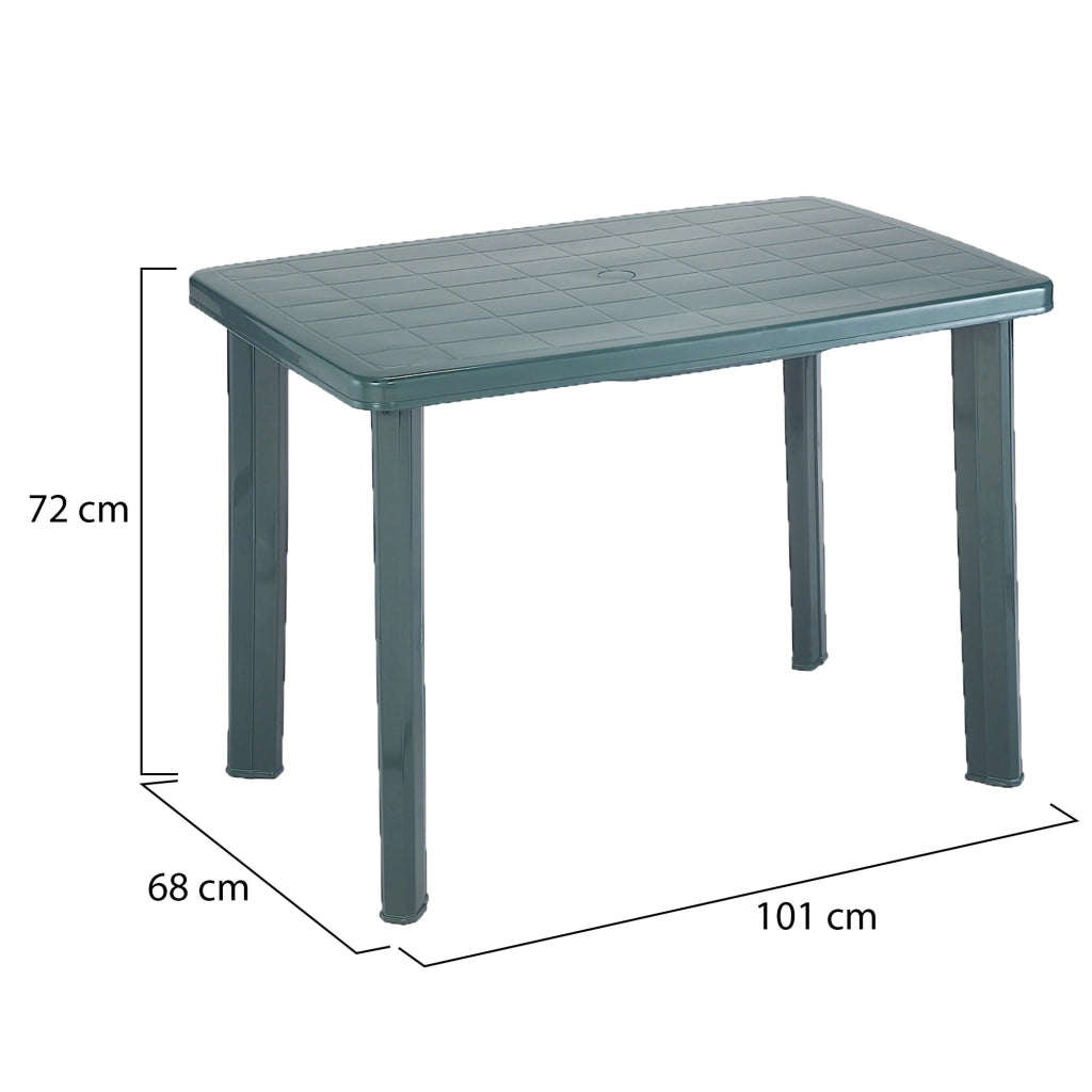 Pinedale, Tavolo da Esterno 6 Posti Made in Italy, 101x68x72h cm Verde